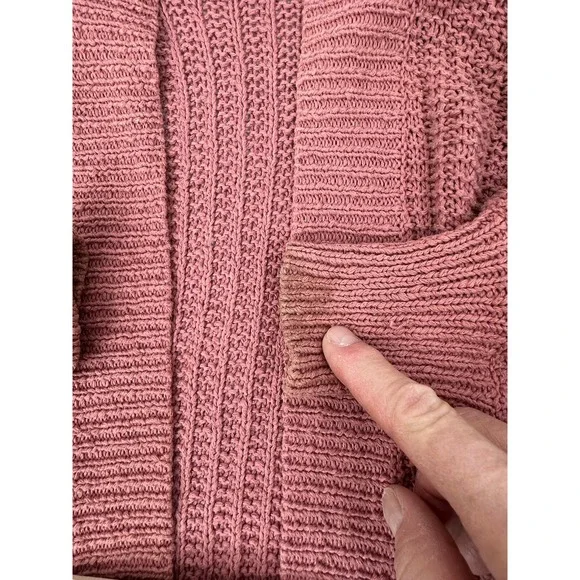 Madewell Cardigan Sweater Womens XS Pink Open Front Knit Pockets - Picture 7 of 11